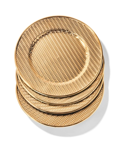 American Atelier 13" Aubrey Electroplated Charger Plates, Set Of 4 In Gold