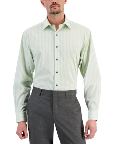 Alfani Men's Slim Fit 4-way Stretch Geo Print Dress Shirt, Created For Macy's In Mint White