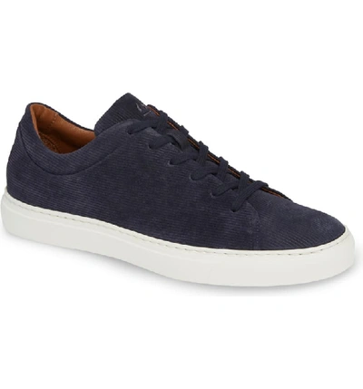 Aquatalia Men's Alaric Corduroy Suede Low-top Sneakers In Navy Suede