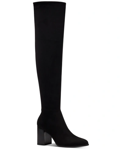 Inc International Concepts Windee Over-the-knee Boots, Created For Macy's Women's Shoes In Black Micro