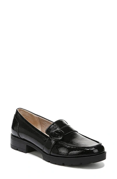 Lifestride Lolly Lug Sole Loafer In Black Faux Patent
