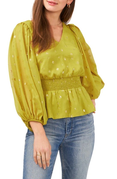 Vince Camuto Foil Blouse In Green