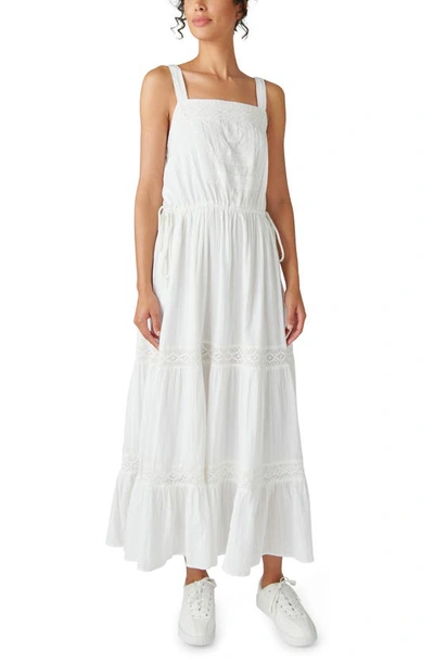 Lucky Brand Women's Cotton Tiered Maxi Lace Dress In White