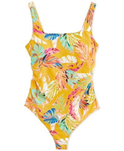 A Pea In The Pod Square Neck One-piece Maternity Swimsuit In Mango Print