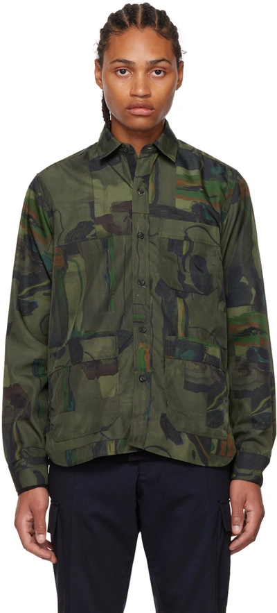 Paul Smith Camouflage-print Organic Cotton Jacket In Green