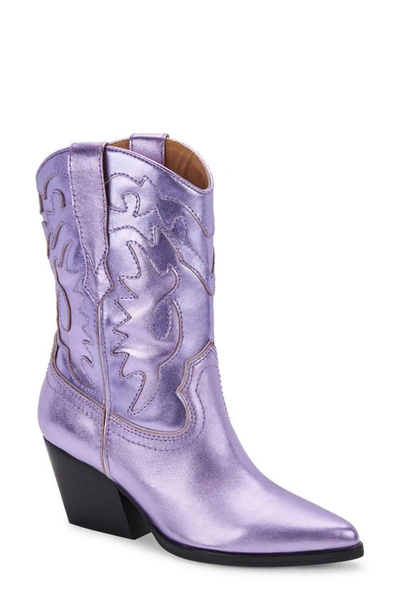 Dolce Vita Women's Landen Western Booties In Electric Violet Leather