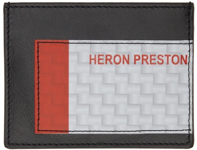 Heron Preston Black Tape Card Holder In Black White