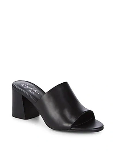 Seychelles Commute Leather Mules In Black