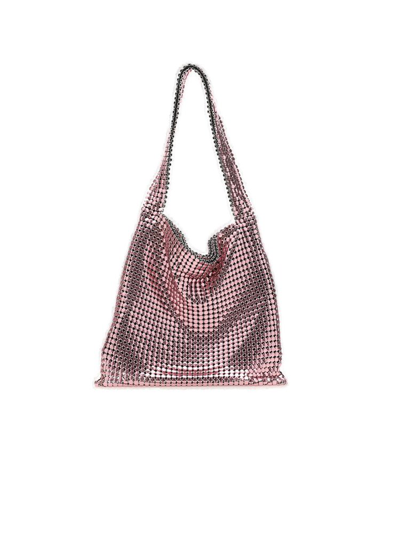 Paco Rabanne Embellished Mini Tote Bag In Pink/silver