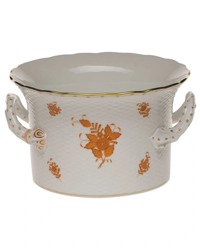 Herend Chinese Boutique Rust Cache Pot With Handles
