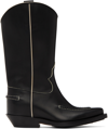 Chloé Nellie Texan Boot Black Size 10 100% Calf-skin Leather