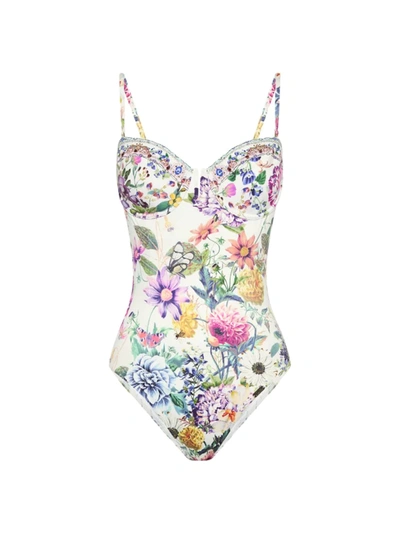 Camilla Floral Print Underwire One-piece Swimsuit In Queens Bee Hive