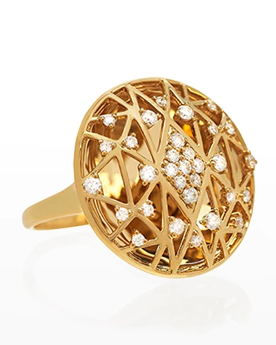 Hueb 18k Estelar Yellow Gold Ring With Vs/gh Diamonds