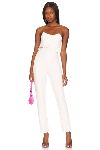 Superdown Naomi Belted Jumpsuit In White