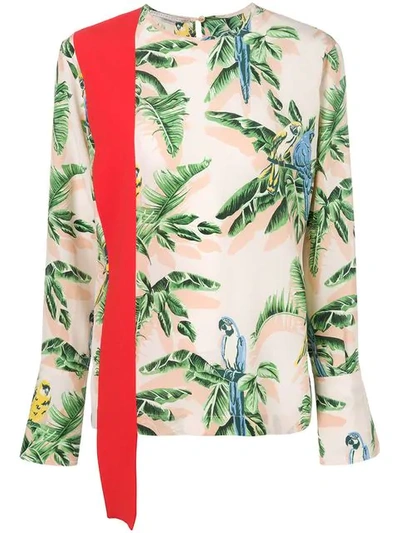 Stella Mccartney Printed Silk Blouse In Rose