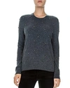 The Kooples Embellished Wool-blend Sweater In Gray