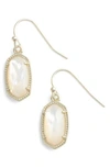 Kendra Scott Lee Small Drop Earrings In Ivory Mother Of Pearl/ Gold
