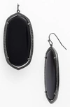 Kendra Scott Danielle - Large Oval Statement Earrings In Gunmetal/ Black Opaque Glass