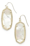Kendra Scott Elle Drop Earrings In Ivory Mother Of Pearl/ Gold