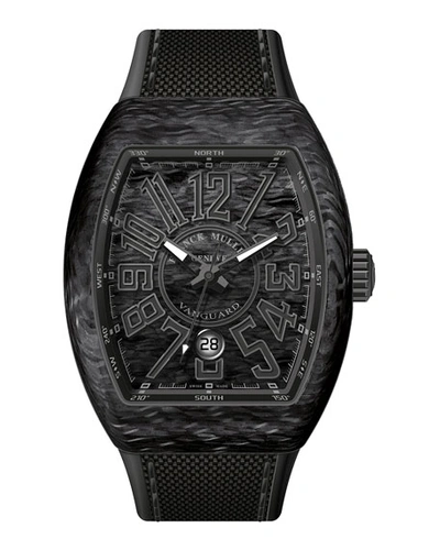 Franck Muller Vanguard Watch With Black Carbon Fiber Strap