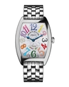 Franck Muller Cintree Curvex Bracelet Watch With Multicolor Hour Markers In Sapphire