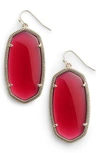 Kendra Scott Danielle - Large Oval Statement Earrings In Berry/ Brass