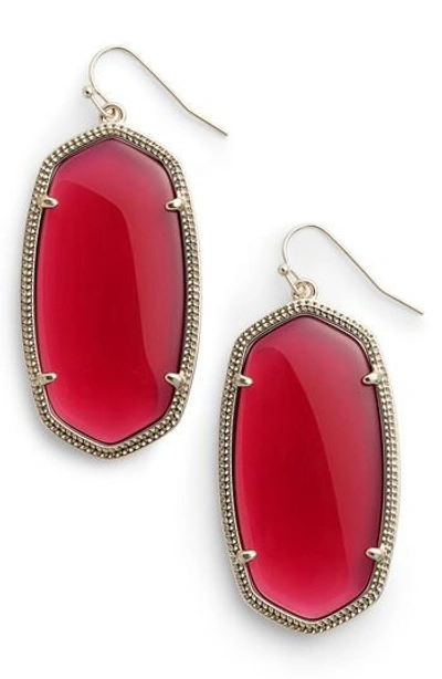 Kendra Scott Danielle - Large Oval Statement Earrings In Berry/ Brass