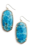 Kendra Scott Danielle - Large Oval Statement Earrings In Aqua Apatite/ Brass