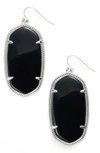 Kendra Scott Danielle - Large Oval Statement Earrings In Black/ Silver