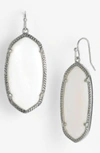 Kendra Scott Elle Drop Earrings In White Mother Of Pearl/ Silver