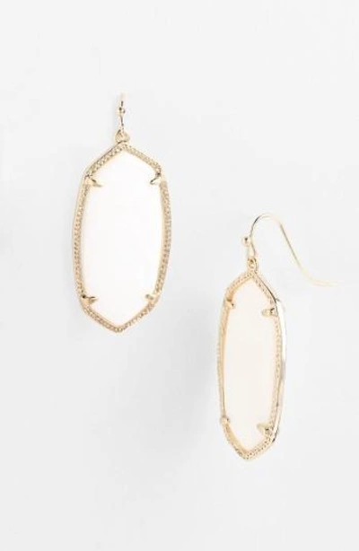 Kendra Scott Elle Drop Earrings In White Mother Of Pearl/ Gold