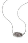 Kendra Scott Elisa Pendant Necklace In Silver/ Platinum Drusy