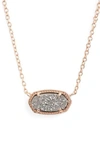 Kendra Scott Elisa Pendant Necklace In Platinum Drusy/ Rose Gold