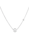 Shy By Se Peace Sign Necklace In Silver