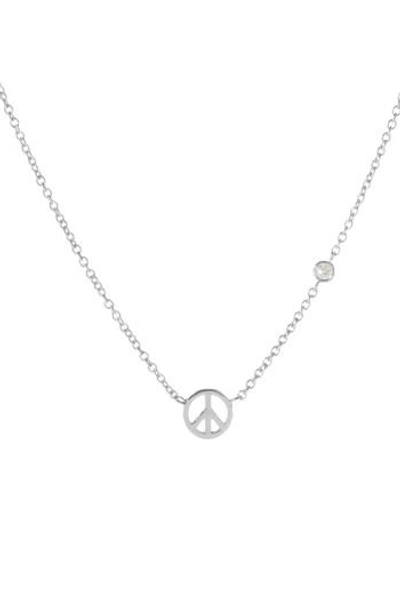 Shy By Se Peace Sign Necklace In Silver