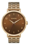 Nixon The Arrow Bracelet Watch, 38mm In Gold/ Manuka/ Gold