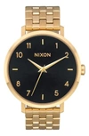 Nixon The Arrow Bracelet Watch, 38mm In Gold/ Black/ Gold