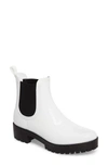 Jeffrey Campbell Cloudy Chelsea Rain Boot In Navy Shiny