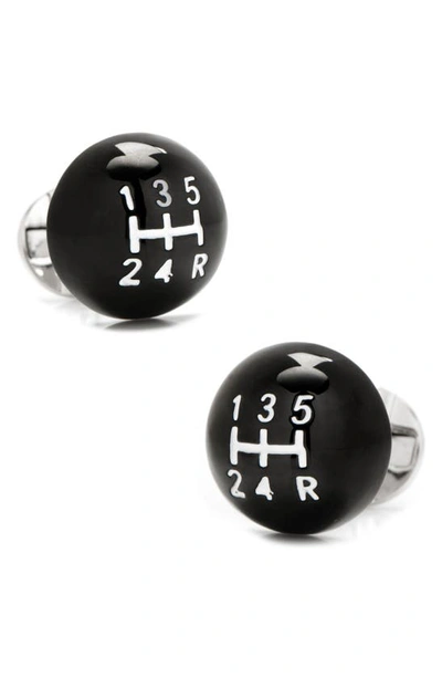 Cufflinks, Inc Vintage Gear Shift Enamel Cuff Links In Black