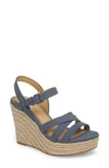 Splendid Billie Espadrille Wedge In Denim Fabric