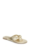Splendid Bridgette Knotted Flip Flop In Gold Metallic Leather