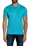 Jared Lang Star Polo Shirt In Turquoise