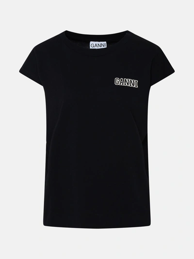 Ganni Black Cotton Tank Top
