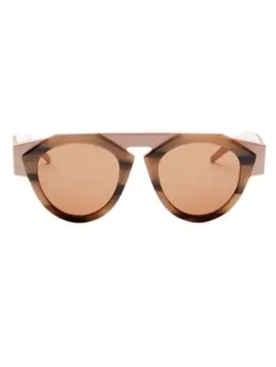 Smoke X Mirrors X Fiorucci Atomic3 Tortoise & Pink Round Sunglasses In Pink Brown