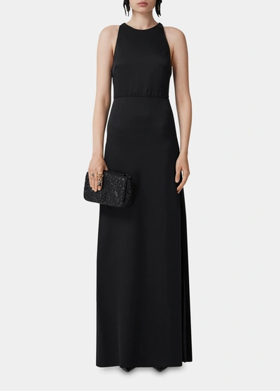 Burberry Jeanie A-line Silk Dress In Black