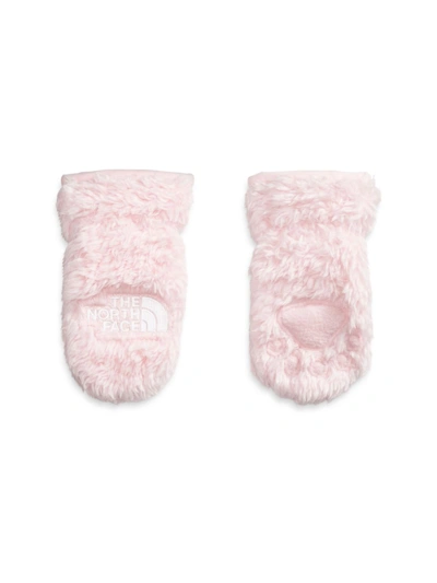 The North Face Babies' Suave Oso Faux Fur Mittens In Pink