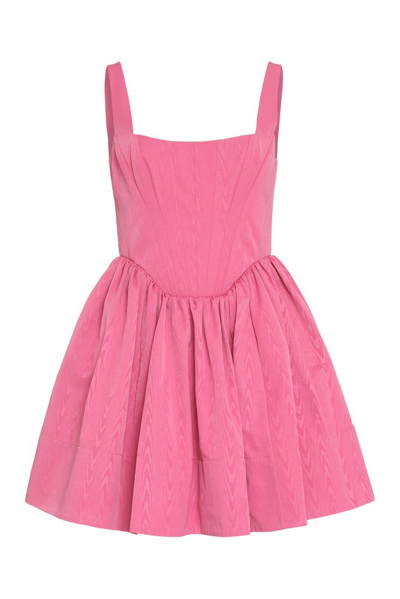 Staud Landscape Corset Bodice Fit & Flare Dress In Pink