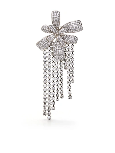 Isabel Marant Crystal Flower Brooch In White Gold