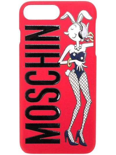 Moschino Playboy Bunny Iphone 7 Plus Case In Rosso