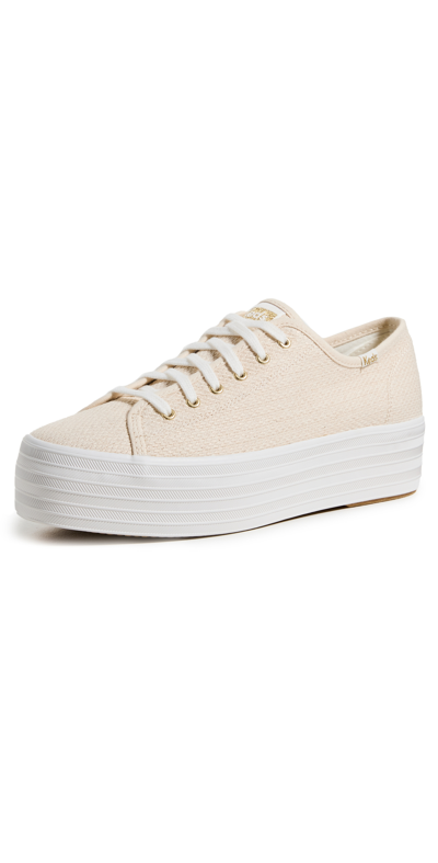 Keds Triple Up Platform Sneaker In Natural Gold